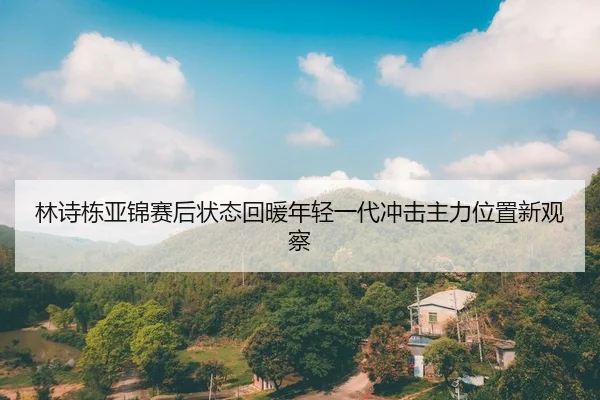 林诗栋亚锦赛后状态回暖年轻一代冲击主力位置新观察